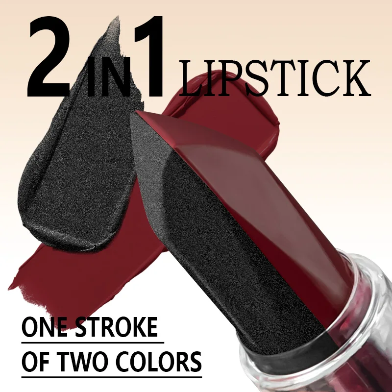 

Waterproof Glitter Lipstick Sexy Two-Color Two-In-One Lipstick Gloss Shiny Lip Tint Cosmetics Halloween Lips Makeup