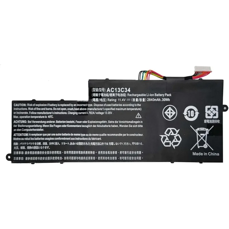 11.4V 2640mAh AC13C34 High Quality Laptop Battery for Acer Aspire E3-111-C5AL ES1-111M V5-122P E3-111 E3-112V E3-111-C0M6