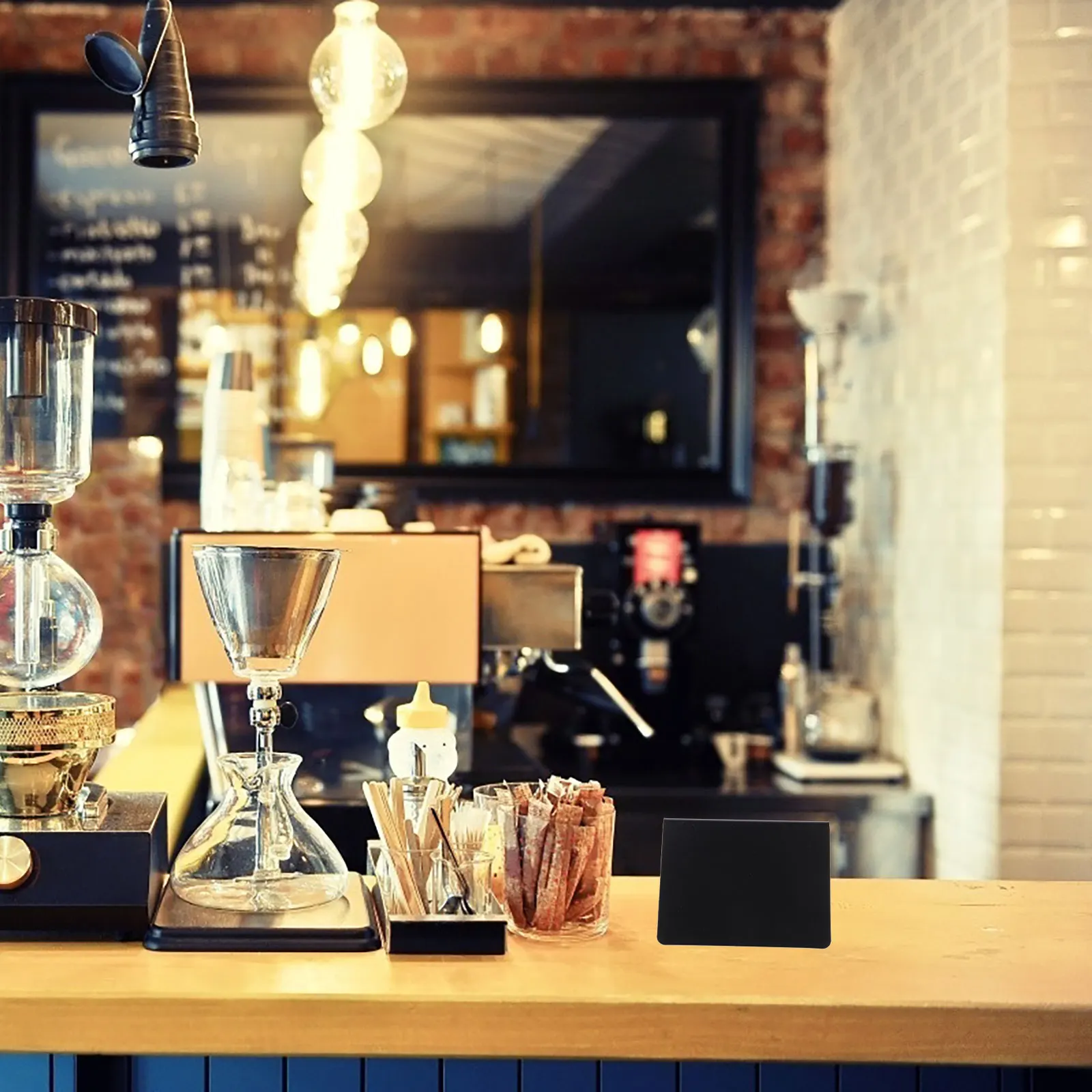 10pcs Mini Black Rewritable Chalkboard Sign Acrylic Erasable Desktop Message Board Small Tabletop Office