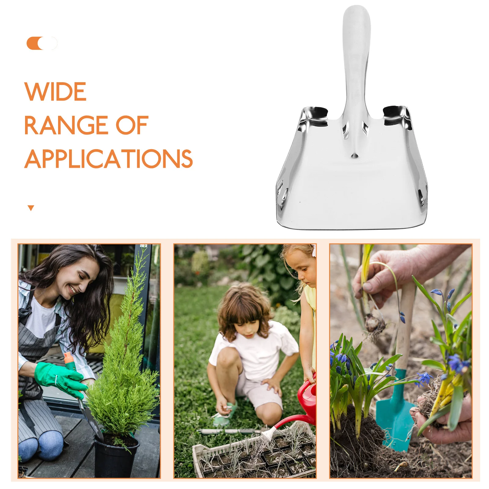 Thickened Stainless Shovel for Home Garden Use Strong Hardness One-Piece Design Ideal for Soil Loosening Cultivating and Camping