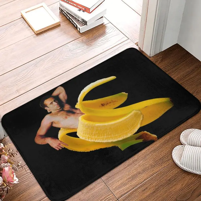 Nicolas Cage In A Banana Doormat Anti-Slip Kitchen Bath Mat Toilet Floor Door Entrance Carpet Rug