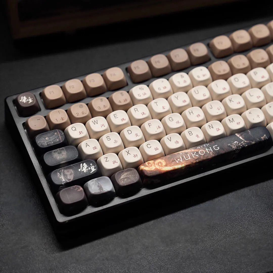 PBT Material 140 Keys black myth wukong Dye Sublimation MOA Profile Keycaps Fits MX Switches For Gaming Mechanical Keyboard