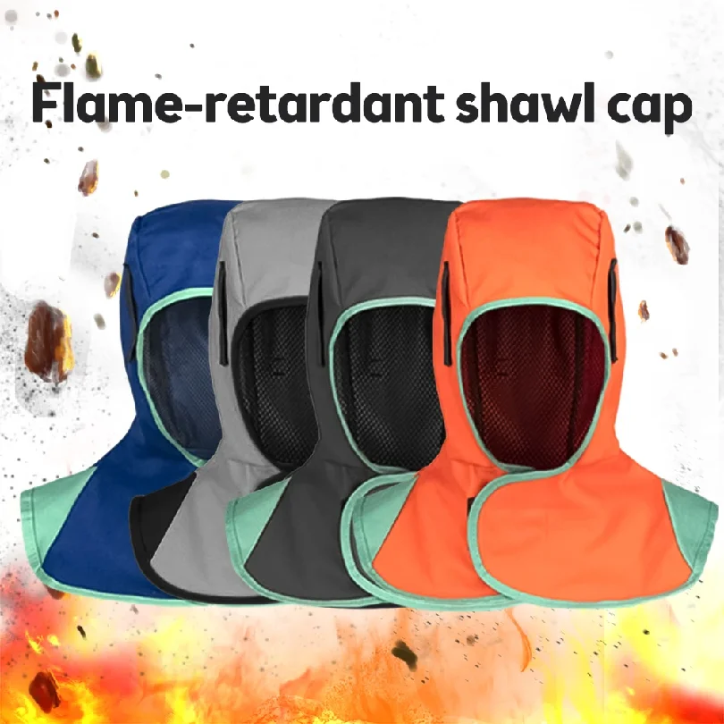 Fully Protective Welding Hood Washable, Breathable, Flame-Retardant Hooded Cap Splash-Proof and Dust-Proof Safety Helmet
