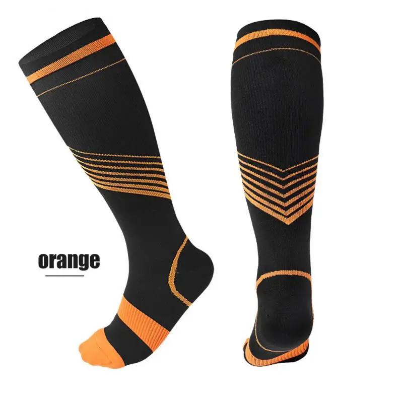 Polychrome Outdoor Sports Socks Flexible Compression Socks Opp Bag Packaging Stretch Socks Breathable Unisex Colorful Stripes image 3