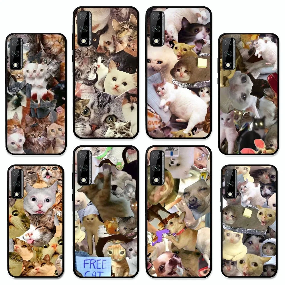 Crying Cat Memes Phone Case For Huawei Y9 6 7 5 Prime Enjoy 7s 7 8 plus 7a 9e 9plus 8E Lite Psmart Shell