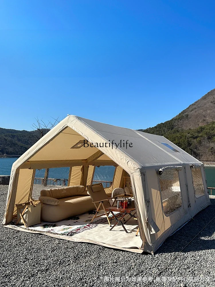 

Outdoor camping inflatable tent vinyl canopy free to build two rooms and one living room field camping equipment