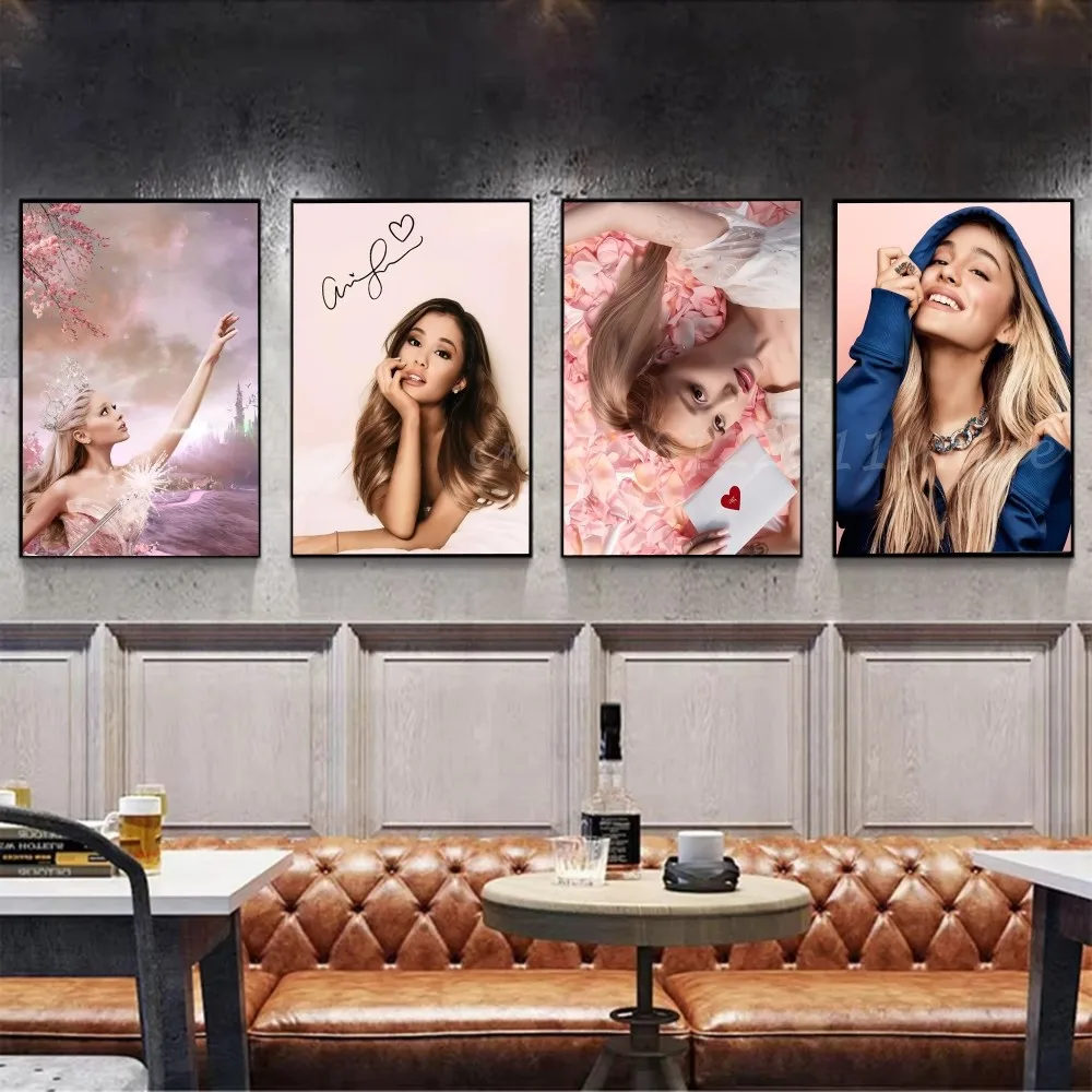 1 قطعة A-Arianas المغني G-Grande المشارك ذاتية اللصق الفن ورق مقاوم للماء ملصق مقهى بار غرفة جدار ديكور