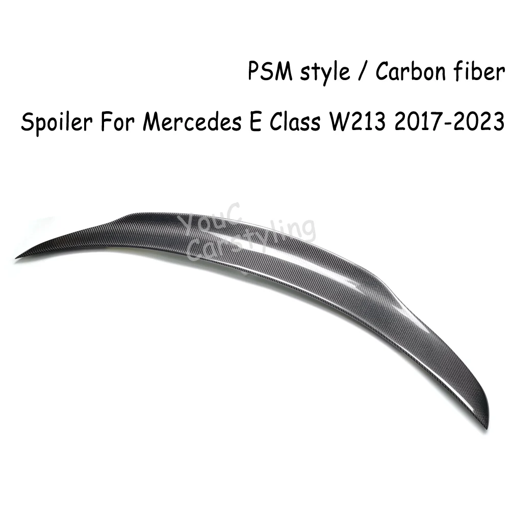 W213 PSM Style Carbon Fiber Trunk Boot Lip Spoiler for Mercedes E Class W213 E200 E300 E350 E400 E550 2017-2023 Car Rear Wing