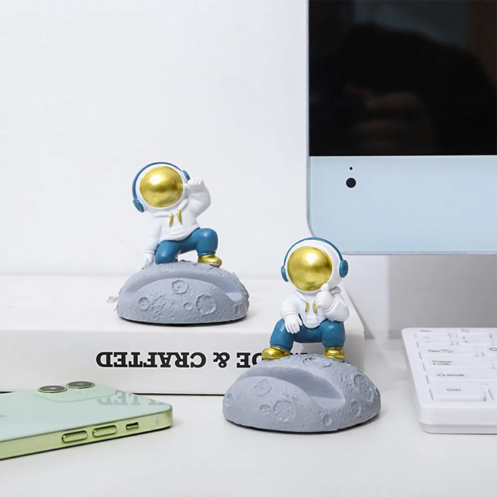 Street Dance Astronaut Mobile Phone Holder Figurine Ornaments Spaceman Phone Bracket Resin Universal Creative Phone Stand