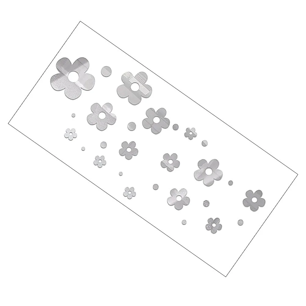 

Wall Decor Acrylic Sticker Stickers Decorative Decoration Flower Mirror Decal Home