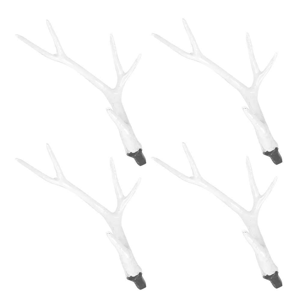 

2Pairs Elk Antlers Hairband DIY Kit White Plastic Realistic 25cm Deer Horns Christmas Crafts Supplies Elk Antlers for Headband