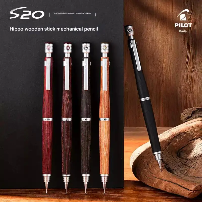 

PILOT 0.5mm Mechanical Pencil S20 Wood Barrel Smooth Writing/ Sketching Automatic Pencils with Eraser Students Office Stationery