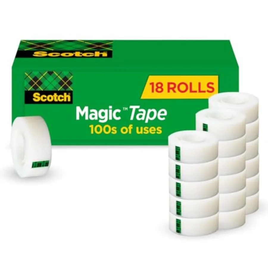 

Лента Magic Tape 810 невидимая матовая, 3/4 дюйма x 1000 дюймов, с сердечником 1 дюйм, упаковка из 18 рулонов, безопасная для фотографий, клейкая, для офиса и дома