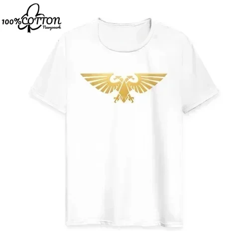 Men's T-Shirt Cotton Warhammer 40 000 Aquila Gold Men's Women's Summer Casual T-Shirt Fashion Trend Top Short Sleeve