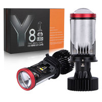 Y8 H4 Bi-Beam LED Projector Headlight Fisheye Lens Hi/Lo Beam Super Bright for Car Motorcycle Penetration Car Accessories
