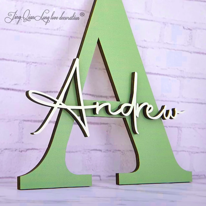 

Custom Letter Capitalized Name Sign,Initials Family Name Sign,Wooden Wall Name Sign for Wall,Personalized New Baby Gift,wedding