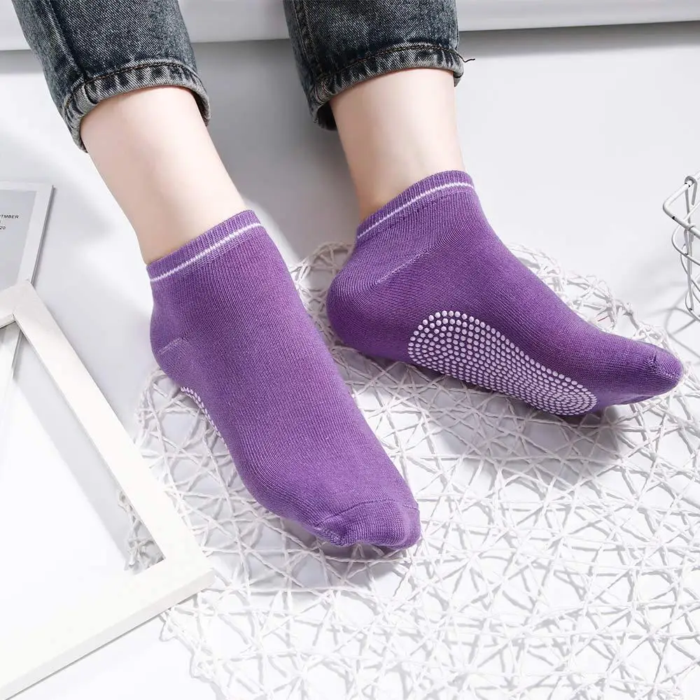 High Quality Soft Cotton 5 Colors Can Choose Silicone Massage Breathable Non Slip Socks Yoga Socks Anti-skid Grip Pilates Socks