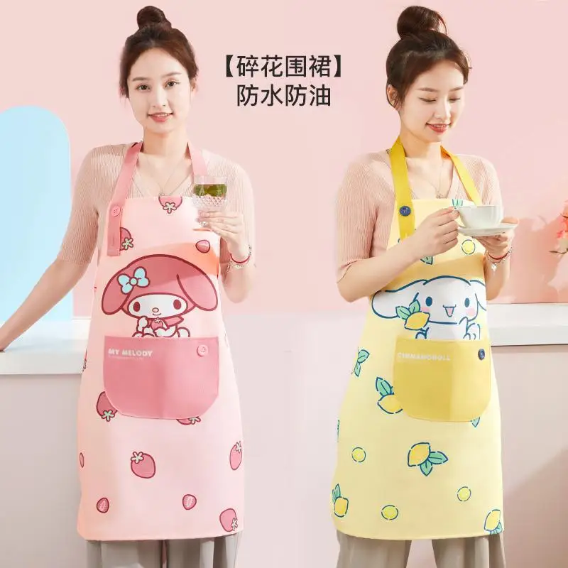 

Cartoon cute Sanrio Hello Kitty My Melody Cinnamoroll high-looking apron cooking waterproof and oil-proof kitchen home apron