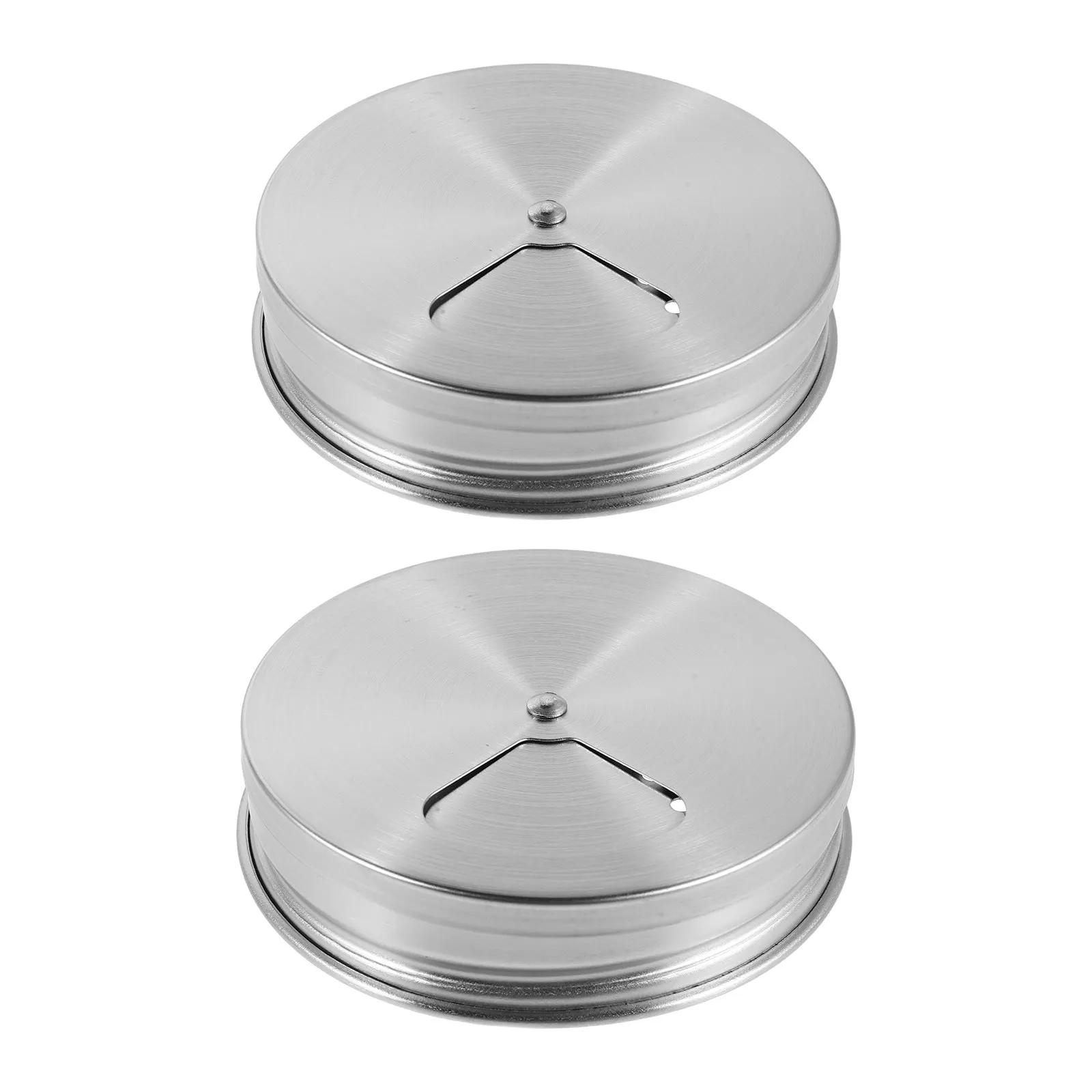 2Pcs Metal Shaker Lids for Glass Jars 70Mm Regular Mouth Stainless Steel Seasoning Dispenser Lid with 4 Way Pour Sprinkle