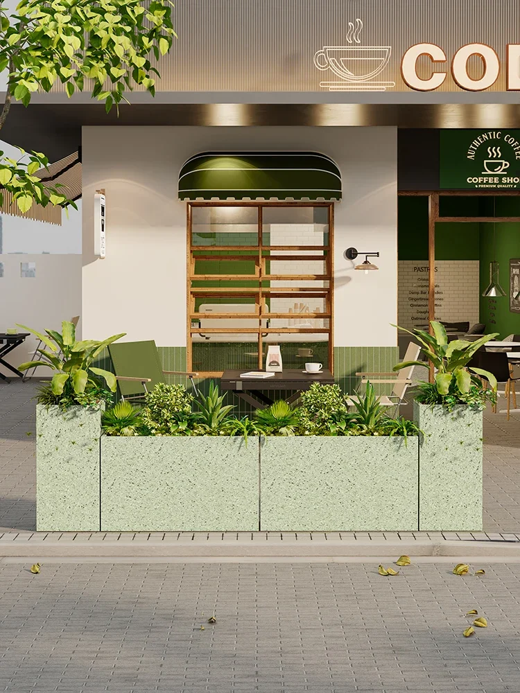 

Milk tea shop catering shop partition flower stand commercial street flower bed customization