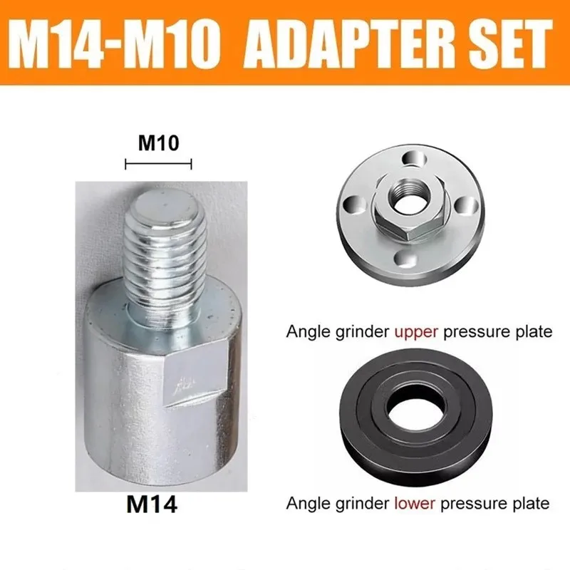 M14 to M10 Adapter Set 3pcs Thread Converter Adapte Interface Connector Screw Connecting Rod Nuts Slotting  Black And Silver