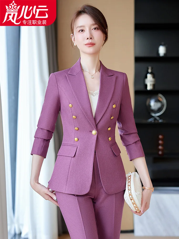 Lan Xinyun Spring New Business Suit Tailored Suit Formal Clothes Women's Suit Overalls Dignified Goddess Fan High End6615