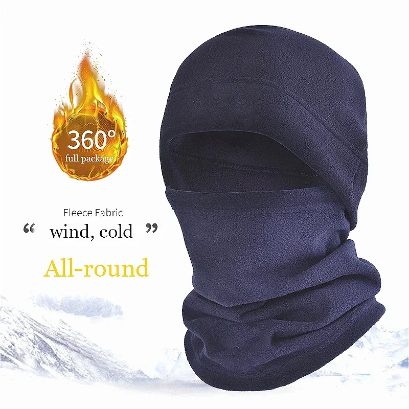 2 in 1 Winter Polar Fleece Thermal Mask Hat Men Cycling Ski  Balaclava Face Neck Warmer Head Cover Sports Tube Scarf  Bandana