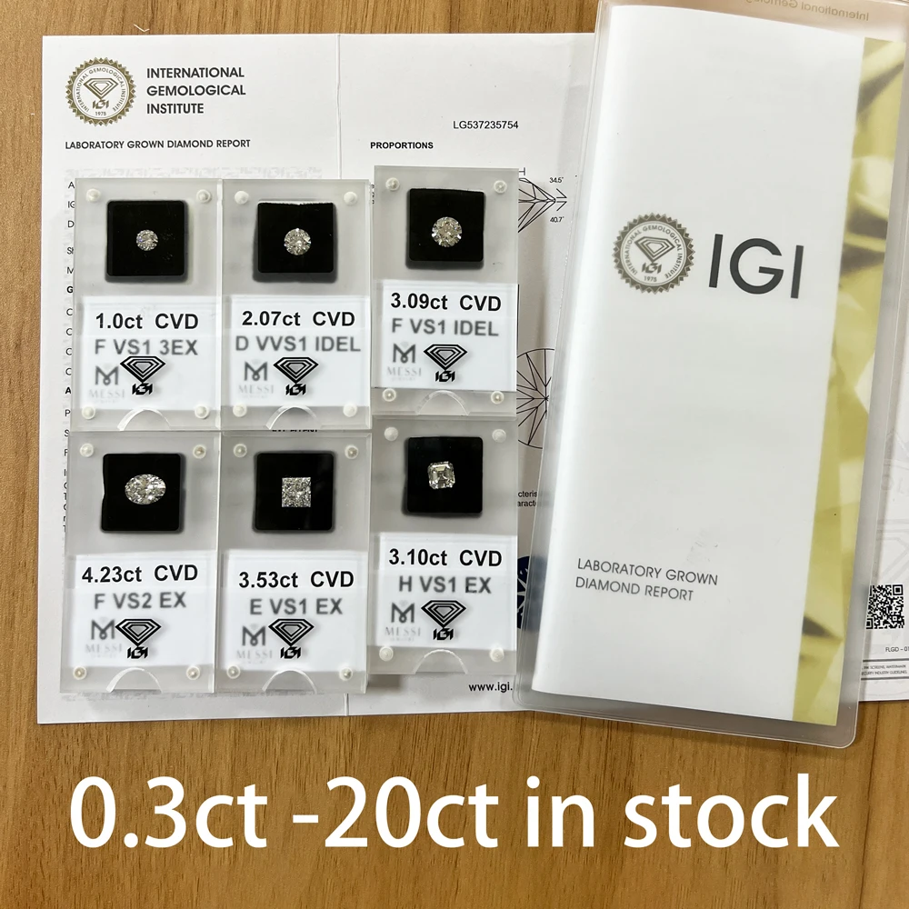 With IGI Certificate Oval Shape Lab Grown Diamond CVD HPHT 1ct1.5ct 2ct 2.5ct 3ct Diamonds stone Wholesale