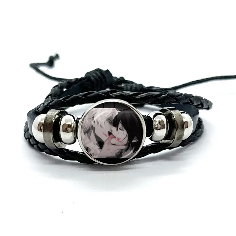 Anime Dazai Osamu Fyodor And Nikolai Gogol Cat Bracelets Art Multilayer Braided Bracelets Bangles Handmade Jewelry Gifts