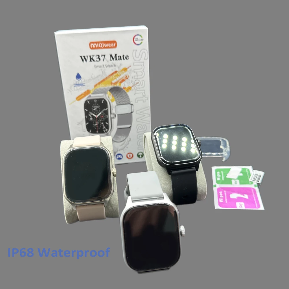 High Quality WK37 Mate Smart Watch Full Touch Screen IP68 Waterproof Box Set Comes With Protective Case and Film PK WK9 Max