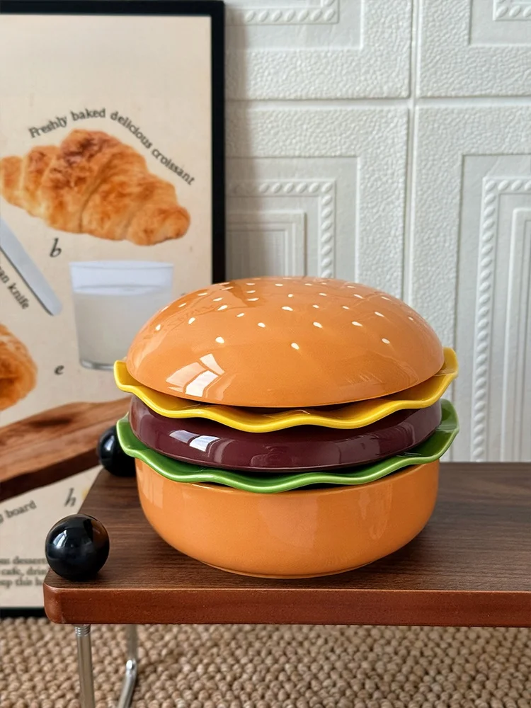 

Креативный набор мисок для супа Cerc для одного человека, посуда для гамбургеров, цвет под глазурью, высокое эстетическое значение, круглая миска для взрослых