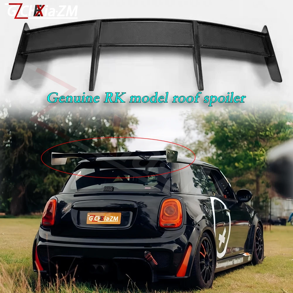 For F56 Mini Cooper S (S only) 2014-2016 High-Quality Fiberglass Material RK Style Roof Spoiler Glossy Black Car Rear Diffuser