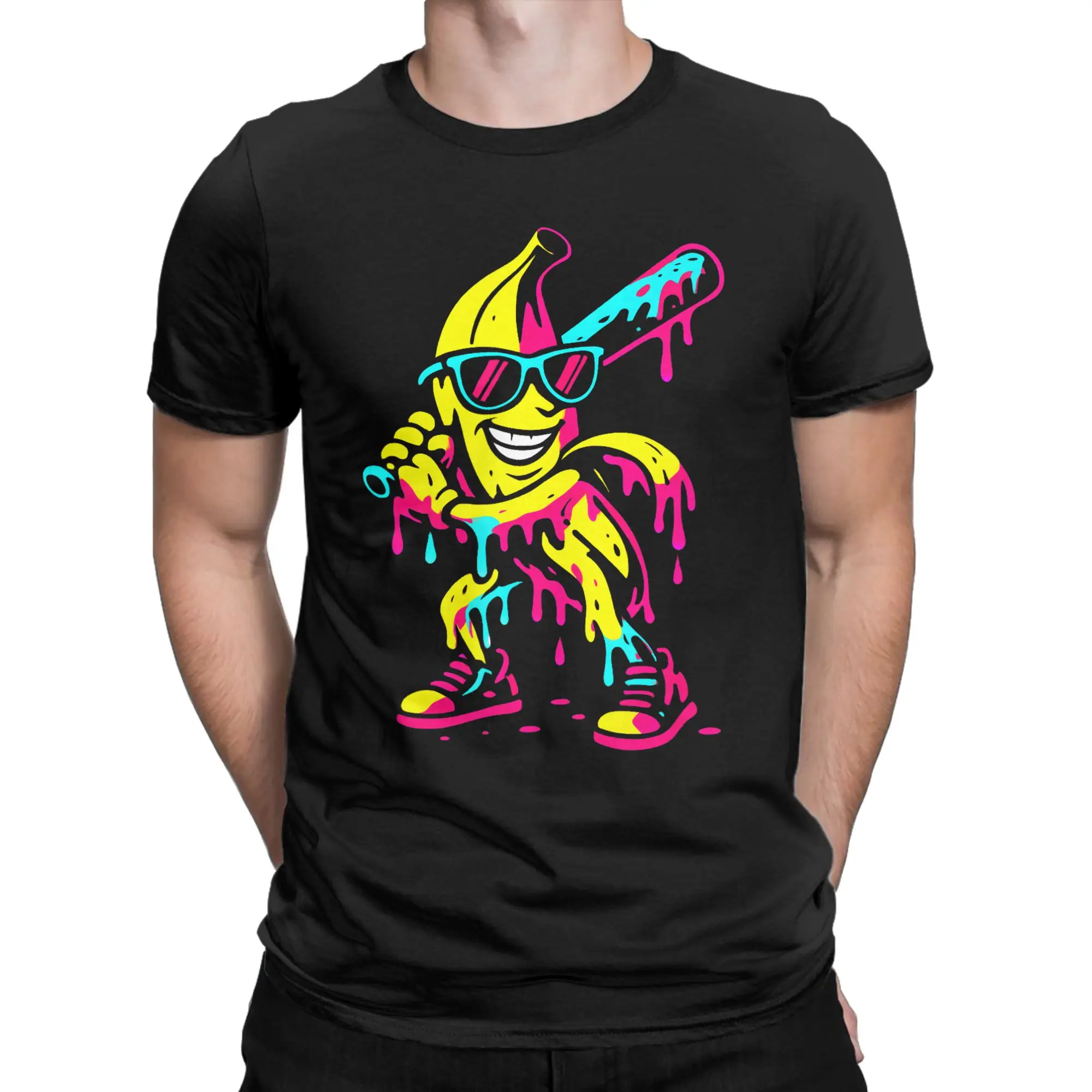 Banana Ballers T-Shirt for Men  Ice Cream Novelty Pure Cotton Tees Crew Neck Short Sleeve T Shirt Big Size Tops