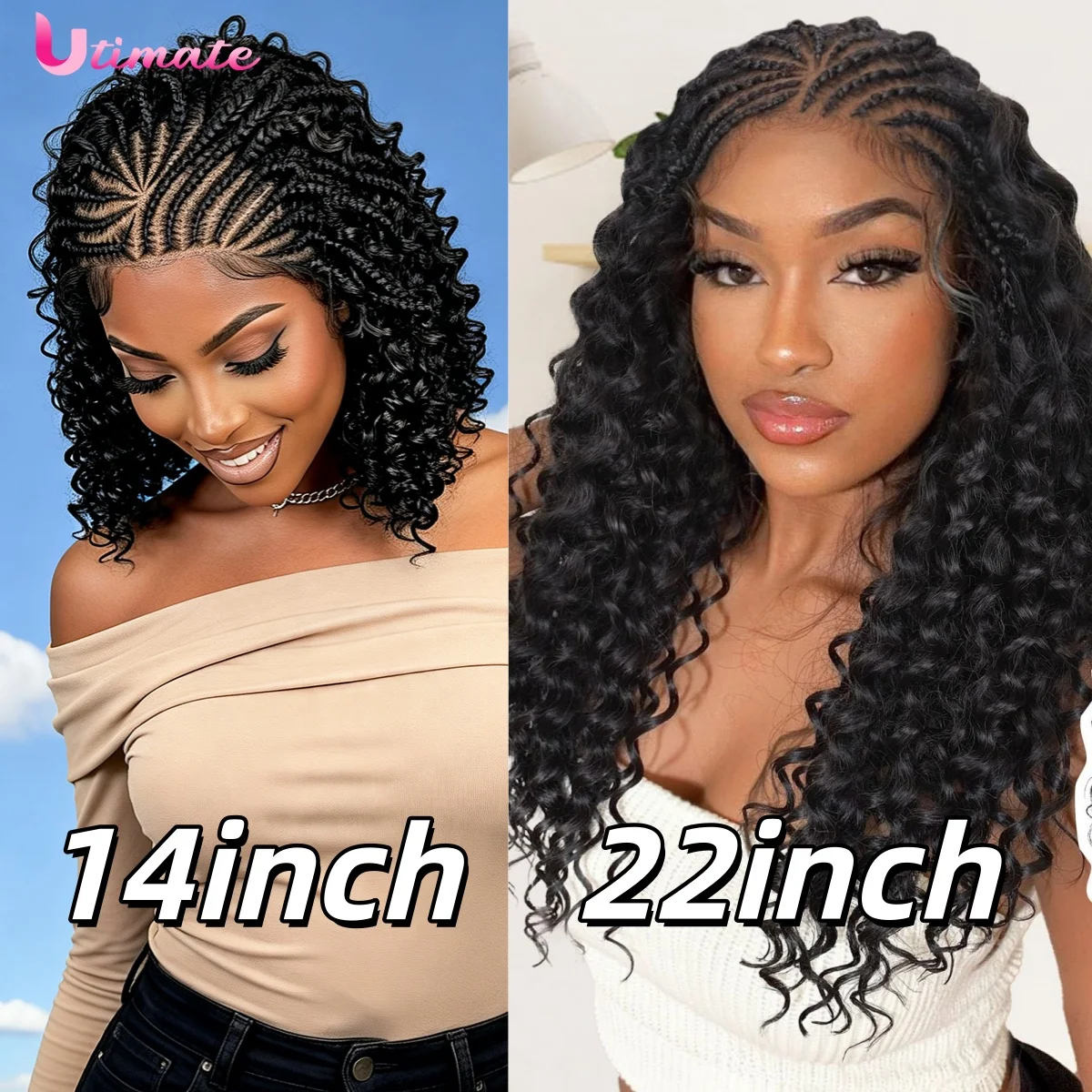 14/22inch Lemonade Braid Synth - огляд і ціна Synthetic Braided Wigs For Black Women