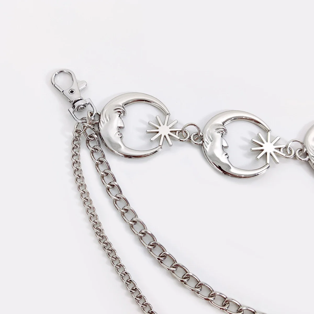 Vintage Goth Mond Goldketten-Gürtel für Damen, Taillengürtel mit Quasten, Metall-Designer-Kleidkorsett, Hochwertiges Hip-Hop-Punk-Accessoire für Frauen – Detail 8