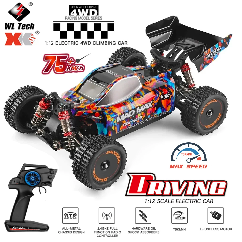 

WLtoys 184016 75KM/H 2.4G RC Car Brushless 4WD Electric High Speed Off-Road Remote Control Drift Toys for Children Racing