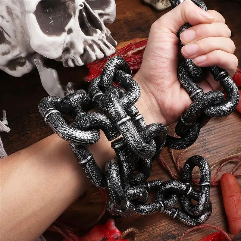 1/2M Halloween Simulation Chain Plastic Shackles Barrier Chain Performance Stage Props Party Layout Decoration