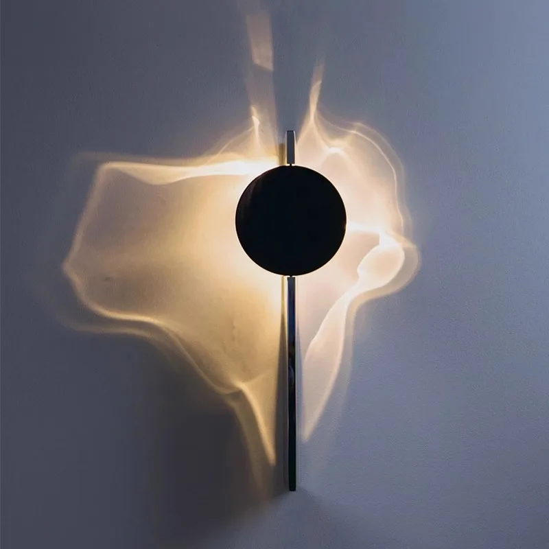 

Italian Designer Minimalist Wall Lamp Hotel Bedroom Corridor Atmosphere Creative Water Ripple Entrance Background LED Cob Light