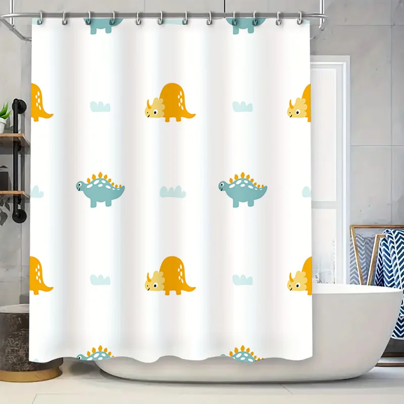 

Яркая занавеска для душа с принтом динозавра для детских ванных комнат 180x245 см, водонепроницаемая ткань, идеальная идея подарка для декора детской комнаты