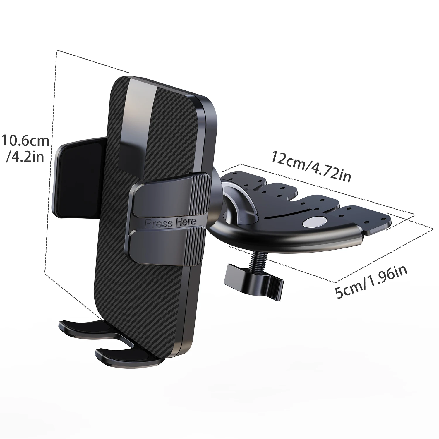 Robuste Telefonhalterung mit CD-Steckplatz und einhandbedienungsdesign, kompatibel mit allen Smartphones und Mobiltelefonen – Detail 3