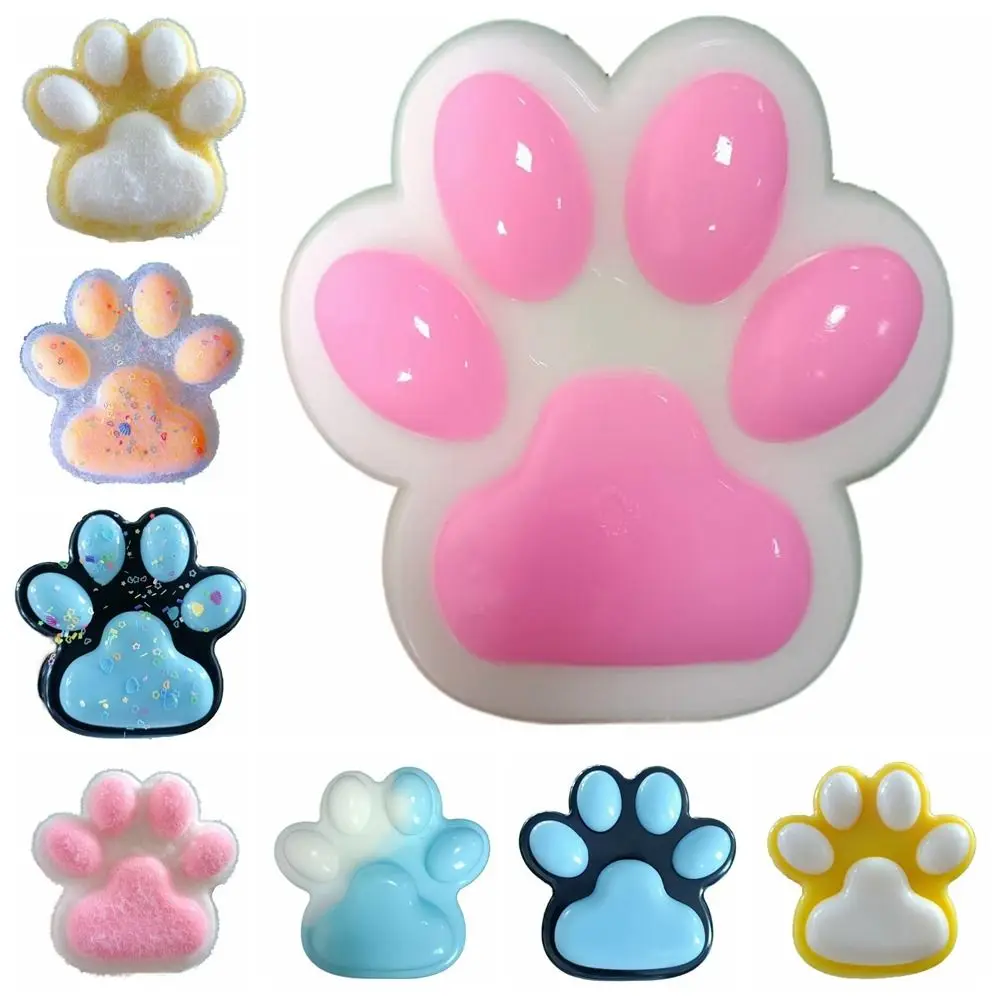 Super Large Cat Paw Squeeze Toy Slow Rebound Silicone Cartoon Fidget Toy Handmade Colorful Cat Paw Pinch Toy Kids Tricky Doll