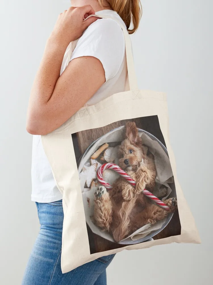 Cavoodle cookie bowl Tote Bag reusable shopping bag shopper bag women Cloth Canvas Tote