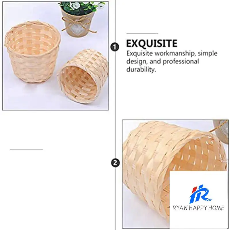 50PCS Mini Woven Baskets Without Handles For Party Favors Crafts Decor Suitable For Various Occasions(7.5X6cm)