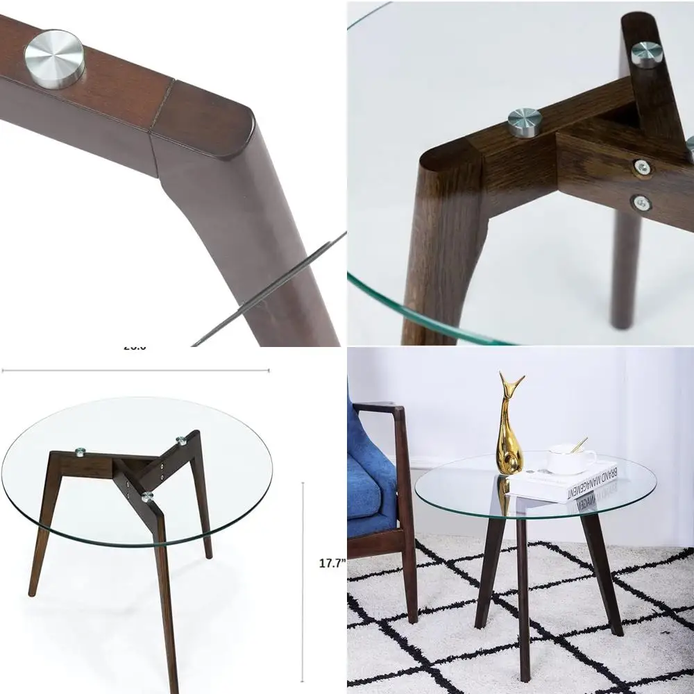 

Compact Walnut Triskele Leg Coffee Table for Cozy Living & Office Spaces