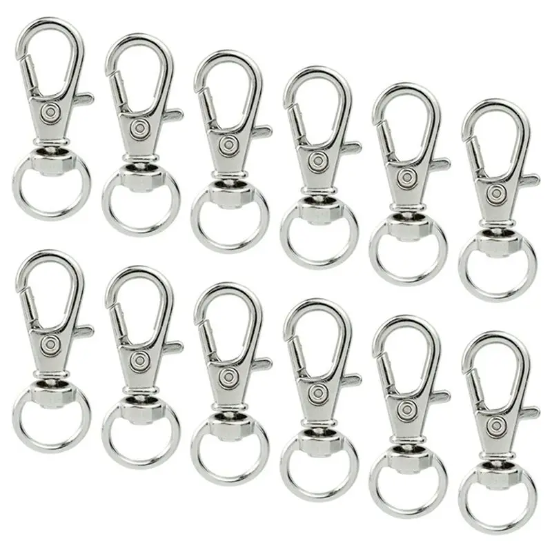 400 Pcs Swivel Clasps Lanyard Snap Hook,Metal Swivel Lanyard Snap Hook Lobster Claw Clasp Silver