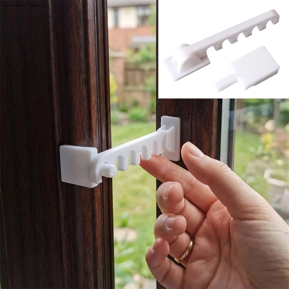 5 Gears Door Window Windproof Hooks 3D Printed Anti-Collision Window Restrictor Lock Plastic Adjustable Window Wind Stopper
