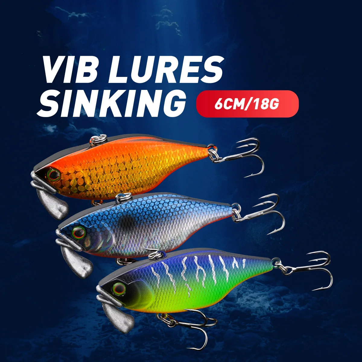 Johncoo 6cm18g Angelköder VIB Lure Sinkender Angelköder, Winterköder Ice Bottom Angelköder