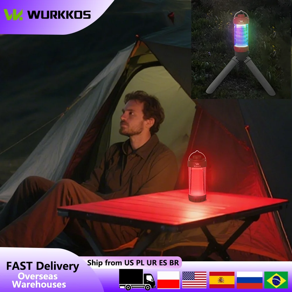 

Wurkkos CL01 Portable 550LM Lightweight Camping Lantern 360°RGB Color Rechargeable & Reverse Power Bank with Hook Magnetic Tail