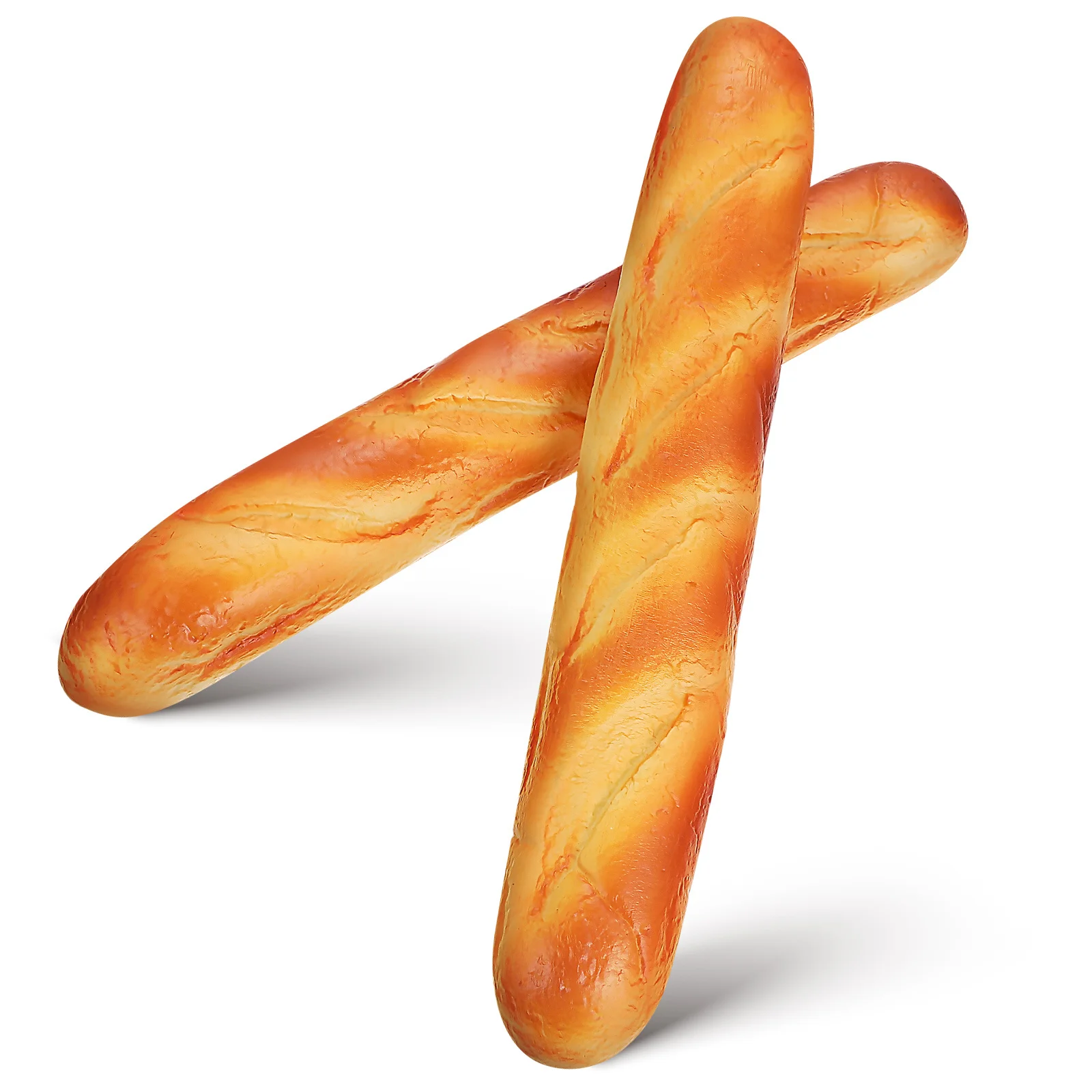 2pcs Realistic Faux Bread: Pu Artificial Loaf Set For Kitchen Bakery Decor Simulation Food Props For Home Cafe Restaurant