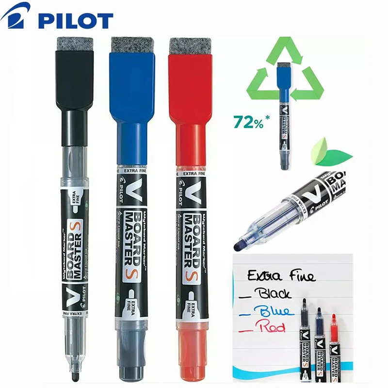 

Pilot Erasable Whiteboard Markers with Magnetic Eraser Cap, Japan Original Replaceable Ink Mark Pen Classroom Home Office Gadget